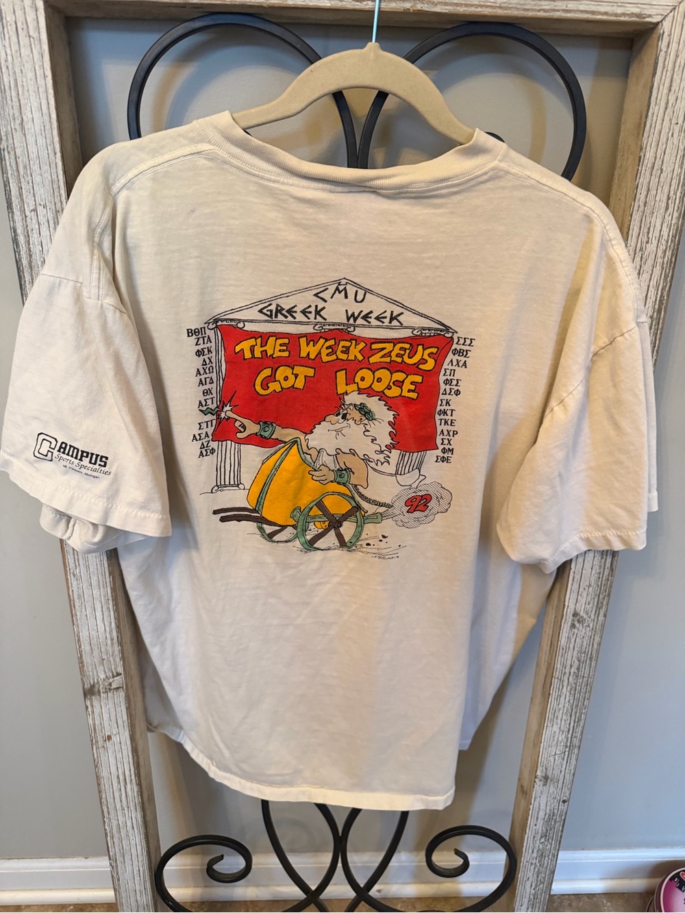 Vintage 1992 Oneita CMU Beta Theta Pi Greek Week All Single Stitch T Shirt XL